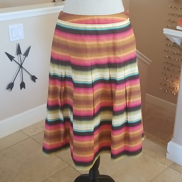 Talbots Dresses & Skirts - Talbots Santa Fe Stripes Festive Full Knee Skirt 8